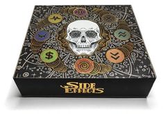 the side effects box is decorated with skulls and symbols