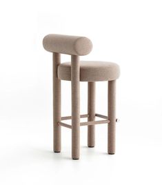 the stool is made out of wood and fabric