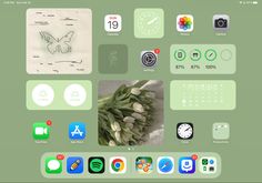 an image of the home screen with icons on it and flowers in front of them