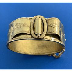 * Vintage 925 Sterling Silver Vermeil Floral Scroll Buckle Hinged Cuff Bracelet * Inner Cuff Measures: 7.0" * Width: 15/16" * Safety Chain Is Attached * Weight: 31.9 G * Marked: Makers Mark * Professionally Assayed * Condition: As Pictured. (Zit225br) * S5061 Cuff Watch, Safety Chain, Leather Cuffs, Jewelry Vintage, Makers Mark, Vintage Leather, Womens Jewelry Bracelets, Cuff Bracelet, Fossil