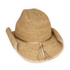 Curled, ribbon bound brim 4" wide. Gold leatherette detail. Metallic thread accent. Dented, slightly pinched crown. Adjustable drawstring inside crown. One size. 100% raffia Adjustable Braided Hat Bands For Spring, Chic Adjustable Braided Hats, Adjustable Wide Brim Straw Hat For Fall, Adjustable Straw Hat With Flat Brim For Fall, Western Braided Hat Bands For Spring, Adjustable Sun Hat For Fall Vacation, Adjustable Fedora Straw Hat For Fall, Adjustable Brimmed Straw Hat For Fall, Adjustable Curved Brim Straw Hat For Fall