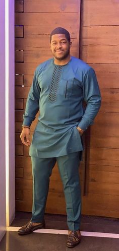 Fitted Long Sleeve Kaftan For Formal Occasions, Formal Fitted Long Sleeve Kaftan, Formal Blue Long Sleeve Agbada, Fitted Long Sleeve Agbada For Eid, Long Sleeve Suits For Groom On Eid, Long Sleeve Suits For Groom Eid Occasion, Groom's Long Sleeve Suit For Eid, Long Sleeve Groom Suit For Eid, Fitted Long Sleeve Agbada For Festive Occasions