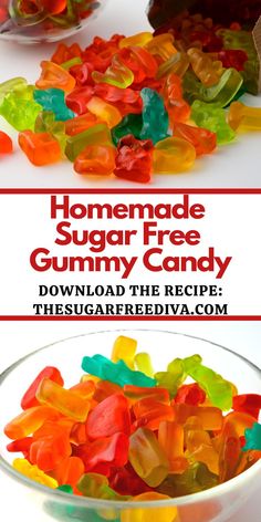 Homemade Sugar Free Gummy Candy Sugarless Desserts, Carbquik Recipes, Suga Free, Sugar Free Snacks, Sugar Free Jello