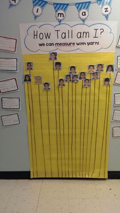 a bulletin board with pictures on it and the words how tall is it? written above them