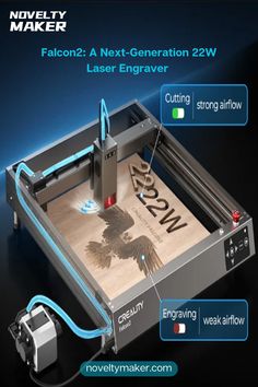 an image of a laser engraving machine with instructions on how to use the machine and what it uses