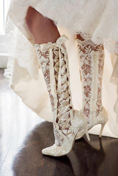 Beatrice Elliot Ivory Lace Knee High Wedding Boots Elegant Lace Wedding Shoes For Ceremony, Elegant Wedding Shoes With Laces For Ceremony, Elegant Laced Wedding Shoes For Ceremony, Elegant Lace Wedding Shoes With Laces, Elegant Wedding Shoes With Laces, Elegant Spring Wedding Boots, Elegant Formal Wedding Shoes With Laces, Elegant Cream Wedding Shoes With White Laces, Formal White Fitted Boots