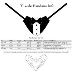 the tuxedo bandana info sheet