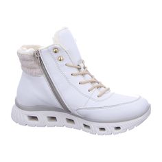 Rieker M601080 M60 Women's Shoes, White Rieker M601080 M60 Women's Shoes - White Stay stylish and comfortable with these Rieker M601080 M60 women's shoes. Perfect for the autumn/winter season, these shoes feature a 4cm heel height and a normal (G) width for a comfortable fit. The upper material is made of synthetic leather, while the inner material is textile, and the sole is made of EVA for durability.  Keep your shoes looking great by gently removing dust and dirt with a soft shoe brush or a lint-free, slightly damp cloth.