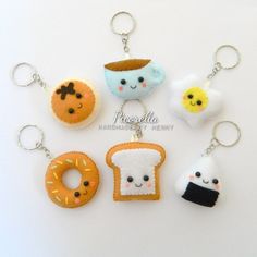 the keychain is made to look like bread, doughnuts and other items