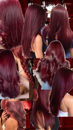 Maroon Burgundy Hair, Dark Red Hair And Green Eyes, Garnet Red Hair Color, Red Ish Purple Hair, Blue Toned Red Hair, Vibrant Cherry Red Hair, Cherry Red Hair Streaks, Red Hair Purple Undertone, Unique Hair Colour Ideas