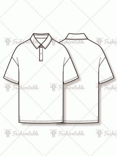 the front and back view of a white polo shirt with short sleeves, on a white background