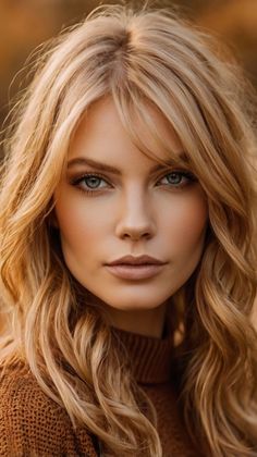 Side-Swept Bangs for Blondes with Copper Highlights Fall Hair Inspiration, Blond Girls, Copper Blonde Hair Color, Serinda Swan, Hair Colors For Blondes, Copper Blonde Hair, Cowboy Copper, Red Copper Hair Color, Amber Hair