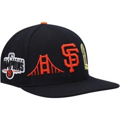 Complete your San Francisco Giants getup with this Pro Standard Double City hat that's sure to draw the eye. A snapback closure customizes to your liking, while the trendy high crown adds a classic touch. Best of all, the bold San Francisco Giants embroidery is complemented by a pink undervisor for a striking accessory. Wipe clean with a damp cloth High Crown Flat bill Officially licensed Material: 70% Acrylic/30% Wool - Body; 100% Leather - Top Button Snapback Six panels with eyelets Brand: Pro Adjustable Fitted Hat For Baseball Season With Flat Brim, Adjustable Fitted Hat For Baseball Season, Adjustable Flat Brim Fitted Hat For Baseball Season, Urban Snapback Baseball Cap For Baseball Season, Baseball Season Fan Gear Snapback Hat, Baseball Season Fitted Snapback Hat For Sports Events, Urban Style Baseball Season Visor Hat, Urban Baseball Visor Hat, Urban Hat For Baseball Season