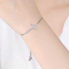 SKU#: OB040BTBracelet InformationMetal: Silver PlatedTotal Weight: 4.3gLength: 4.7''in/12cm(For Each Side)Size: 1.2*2.3cmClasp Type: Slider ClaspChain Type: Box ChainTheme: Faith CrossGem InformationGem Type: SapphireStone Color: WhiteStone Cut: Round CutStone Setting: Common Setting*Customized service of this item is available, please contact our customer service to place orders. Please notice that: the change of the stone color and plating color is available while the material of gemstones and Faith Cross, The Bangles, Natural Diamond Ring, Clasp Bracelet, White Gold Bracelet, Cross Bracelet, Diamond Bangle, Bracelet Clasps, Bracelet Bangle