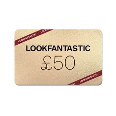 a gold card with the words lookfantastic $ 50 printed on it,