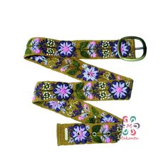 Belts are inspired by the flowers of the Peruvian Andes. Handmade embroidered by women from Ayacucho - Peru The strap is handwoven in wood looms and carefully hand-embroidered with colors that try to replicate the beauty of real flowers we see around us. We decided to be eco-friendly, so we use 100% sheep wool. Material: 100% sheep wool. Design: artistic floral. Width: 5 cm / 2''. It has 7 holes separated by 1'' / 2.5 cm from each other. The first hole is at 2'' / 5 cm from the end It will fit p Wool Design, Embroidered Belt, Beautiful Belts, Handmade Embroidery, Suspender Belt, Personalized Embroidered, Purple Flower, Sheep Wool, Real Flowers