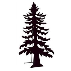 a black and white silhouette of a pine tree