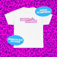 Playing Dress to Impress With My Baddies Roblox TShirt-Funny Meme, Parody Tees, Gaming Shirts, Cringe Shirts Unisex Heavy Cotton Shirt Fits true to size, size up for a baggier/larger fit, size down for smaller fit! High-quality print and material! Fast Shipping with tracking! - 100% cotton - Fabric weight: 5.0-5.3 oz/yd² (170-180 g/m²) - Tubular fabric - Taped neck and shoulders - Double seam at sleeves and bottom hem Pink Pop Culture T-shirt With Crew Neck, Pink Crew Neck T-shirt With Pop Culture Style, Pop Culture Short Sleeve T-shirt With Logo, Unisex White Tops With Funny Text, Pop Culture White Tops With Funny Print, White Pop Culture Tops With Funny Print, White Pop Culture Top With Funny Print, Pink Pop Culture Tops With Funny Print, Pink Pop Culture Top With Funny Print