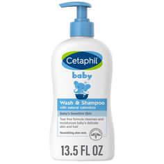 From the gentle skincare experts comes CETAPHIL Baby Wash & Shampoo, specially formulated to cleanse baby's delicate skin and hair without drying and tested by dermatologists to be gentle on sensitive skin. It's made with a blend of soothing calendula extract derived from the marigold flower, vitamins E & B5 and aloe vera to keep baby soft, smooth and hydrated. As with all CETAPHIL Baby products, CETAPHIL Baby Wash & Shampoo contains NO parabens, colorants or mineral oil. It is hypoallergenic, g Baby Body Wash, Soothing Baby, Marigold Flower, Baby Lotion, Baby Shampoo, Baby Skin Care, Sulfate Free Shampoo, Baby Body, Hair Shampoo