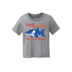 Perfect for the next beach trip this summer, your kid will have fun in the sun with this cute shark-themed t-shirt. Size: 3 Years.  Color: Gray.  Gender: female.  Age Group: toddler. Cute Shark, Fun In The Sun, Beach Trip, Toddler Outfits, Have Fun, Gravity, This Summer, Gender Female, Toddler Girl