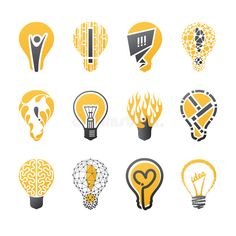 various light bulbs with different shapes and colors stock photo - image 349784