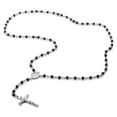 * Natural onyx stone
 * Scratch- and tarnish-resistant surgical steel
 * Sweat and heat safe Cherry On Top, Onyx Stone, Necklace Sizes, Color Shades, Rosary, Black Onyx, Stone Beads, Allergies, The Face