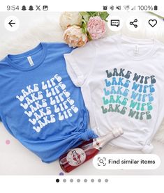 two t - shirts with the words wake up and wake up printed on them next to a bottle of booze