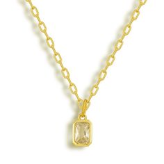 Add a touch of charm to your outfit with the Penelope Necklace. Featuring a rectangular bezel stone pendant, this cute necklace is the perfect addition to any jewelry collection. Cute Necklace, Your Outfit, Stone Pendant, Stone Pendants, Silver Necklaces, Jewelry Box, Jewelry Collection, Gold Necklace, Necklaces