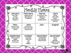 months of the year calendar with pink background