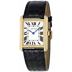 Cartier Women's W5200002 Tank Solo Black Leather Watch Cartier Tank Watch, Cartier Tank Solo, Tank Watch, Swiss Army Watches, Black Leather Watch, Cartier Panthere, Cartier Santos, Cartier Tank, Cartier Watch