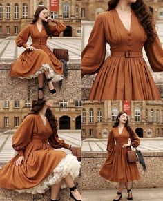 This dress is perfect for Fall, all the layers of tulle help it keep its shape & warmth. The rust color is perfect. I love it. Vestidos Vintage, Rust Color, Mode Vintage, Looks Vintage, Bridesmaid Hair, I Love It