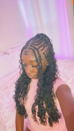 #haircare #braids #braidsforblackwomen #braidsstyle Big Plaits Hairstyles, Weave Cornrows Hairstyles, Boho Feedin Braids, New Braid Styles 2024, Cute Hairstyles Braids Black, Cute Braided Hairstyles For School, Inspo Hairstyles, Corn Rows, Different Braids