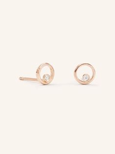 These Stud Earrings are an essential statement piece. Comfortable to wear all day and the diamond will shine bright from day to night. Walk Alone, Solid Gold Necklace, Circle Diamond, Leaf Jewelry, Navy Blazer, Exquisite Jewelry, Navy Color, Earring Backs, Gold Earrings Studs