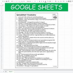 the google sheets are open and ready to be used