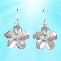 Silver Jewelry,  Silver Earring,  Silver Plumeria Earring, Hawaiian Plumeria, Plumeria Earring, Flower Earring, Silver Plumeria, Hawaii Flower, Hawaii Lei, Hawaiian Jewelry, Hawaiian Earring, Hawaiian Flower Sterling Silver Plumeria Dangle Earring Stamped: 925 Silver Metal: Genuine 925 Sterling silver Earring Width: 18 mm Earring Height (Including Ear Wire) :  33 mm Finish:  Sand Finish with High Polish on the edges This earring arrives in a beautiful gift box. SKU: W4028 The Hawaiian plumeria f Mother's Day Dangle Earrings With Flower Charm, Dangle Flower Earrings With 3d Flowers For Gifts, Flower-shaped Nickel-free Earrings For Mother's Day, Dangle Earrings With 3d Flowers For Gift, Nickel Free Flower Shaped Earrings For Mother's Day, Nickel-free Flower-shaped Earrings For Mother's Day, Gift Flower Dangle Earrings With 3d Flowers, 3d Flower Dangle Earrings As Gift, Silver Flower Earrings With 3d Flowers For Gift