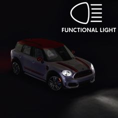 the new mini countryman is shown in this promotional image for functional light, which features an all - wheel drive system