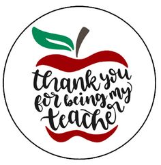 an apple with the words thank you for being my teacher