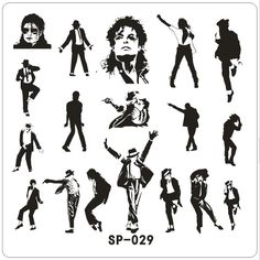 various silhouettes of people dancing and posing for the camera, including one man with his arms in the air