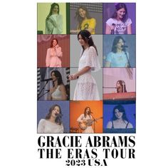 the poster for grace braams, the erase tour