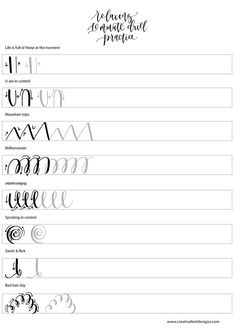 cursive handwriting worksheet with the letters and numbers in each letter, which are