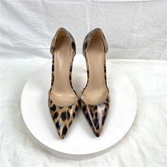 TAAFO Women Leopard Side Open Pointy Toe High Heel Shoes D'Orsay Stiletto Pumps 8cm 10cm 12cm 12cm Leopard-33 Chic High Heels, Dating Women, Elegant High Heels, Elegant Heels, High Heel Mules, High Heel Wedges, Heels & Wedges, Stiletto Pumps, High Heel Pumps