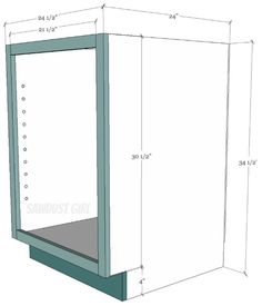 a drawing of a bathroom cabinet with measurements for the top and bottom section, including the door