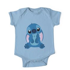 Soft and durable One-Piece - Short Sleeve kids clothing. Solid colors are 100% cotton, heather colors are cotton blends. Range of color options. Cute little Stitch. Cute Cotton Onesie For Loungewear, Cute Cotton Onesie With Cartoon Print, Cute Character Print Onesie For Playwear, Cute Character Print Onesie For Play, Blue Cotton Onesie For Loungewear, Blue Onesie With Character Print For Playtime, Blue Cotton Onesie With Character Print, Playtime Blue Onesie With Character Print, Blue Character Print Onesie For Playtime