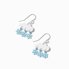 Claire's Cloud Snowflake Drop Earrings Piercing Kit, Silver Jewelry Earrings, Fashionable Jewelry, Blue Snowflakes, French Wire, The Cloud, Jewelry And Accessories, Metal Style, Holiday Wreaths