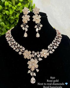 Diamond Fusion, Ad Necklace Set, Ad Jewellery, Ad Necklace, Necklace Set With Earrings, Gold Bangles For Women, Jewellery Wedding, Choker Set, Anniversary Jewelry