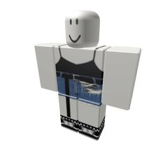 a white robot with blue jeans and a black shirt