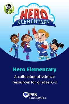 the hero elementary book is shown with an image of children in blue and white uniforms