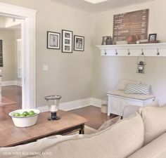 the living room is clean and ready for us to use in its new owner's home