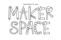 welcome to our school coloring page with the words make it simple and scissors, pencils, rulers