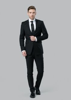 Fitted Tuxedo For Business Casual, Black Tie Slim Fit Blazer, Slim Fit Single Button Tuxedo For Business Casual, Black Single-button Suit For Black Tie Events, Black Single Button Suit For Black Tie Events, Black Fitted Double Breasted Professional Suit, Professional Fitted Black Double Breasted Suit, Fitted Black Double Breasted Professional Suit, Sleek Fitted Single Breasted Tuxedo